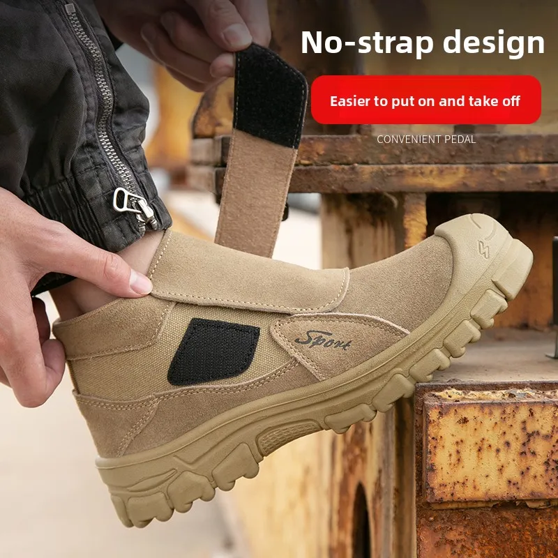 Men's High-Top Safety Work Shoes  Welding Steel Plate Anti- Crush Proof Burn Proof Construction Site Special Labor Pr...