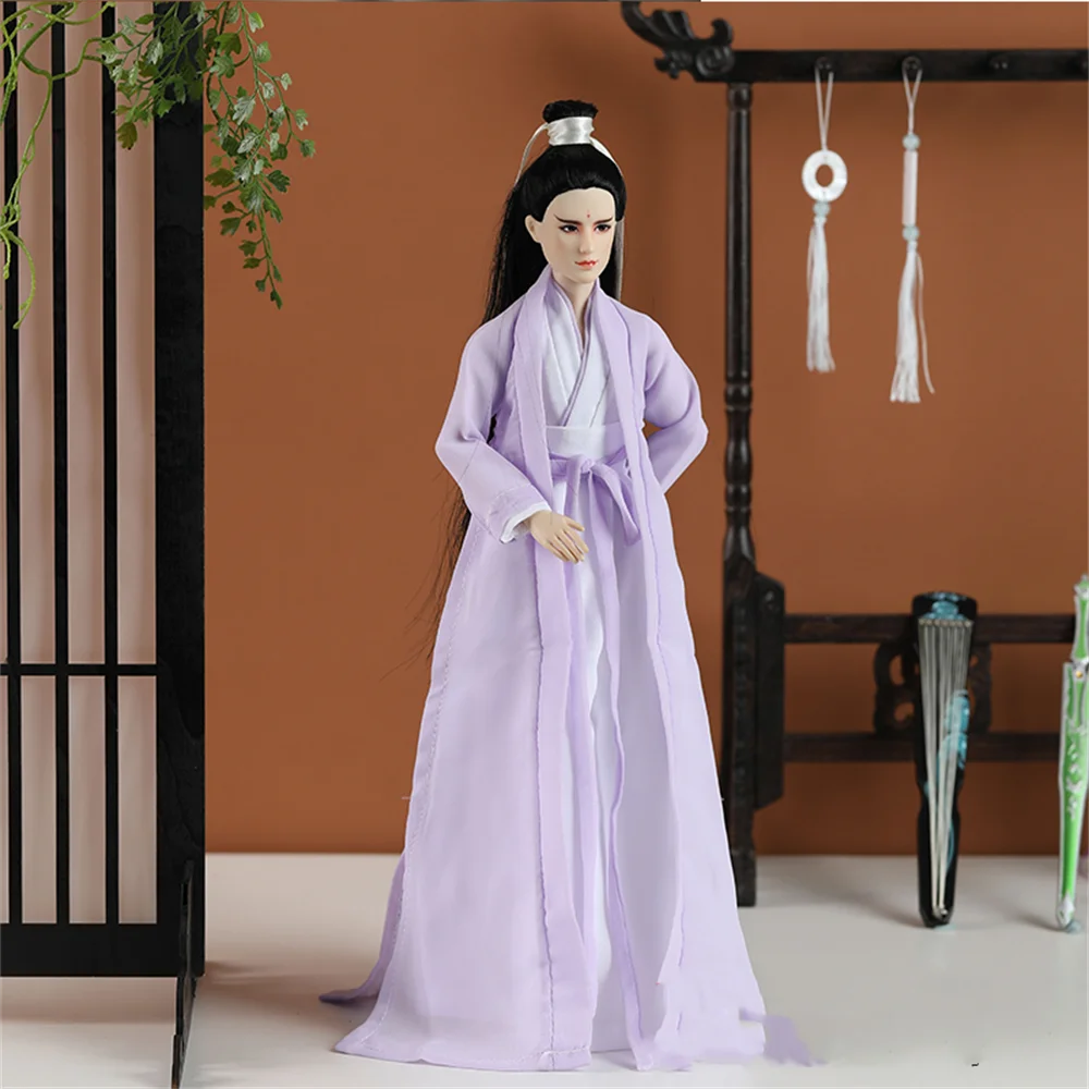 Ancient Suit Purple Long Dress 1/6 Scale long Suit  Male Clothes Dress Hanfu Robe  Clothes for 12inch Action Figure Toys