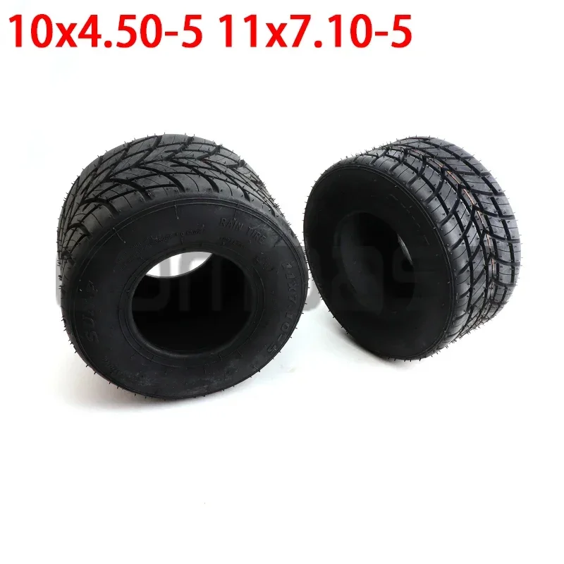 10x4.50-5 11x7.10-5 Front Rear Go Kart Racing Tires, All-Weather Anti-Skid Rain Slick Grip Tires for Competitive Karting