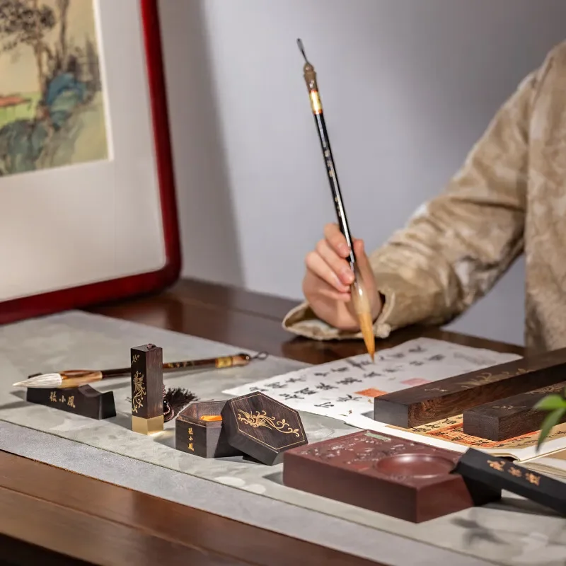 Jinfeng Yulu Premium Calligraphy Set Four Treasures of Study High End Brush Ink Paper Inkstone Gift Box for Scholars Holiday