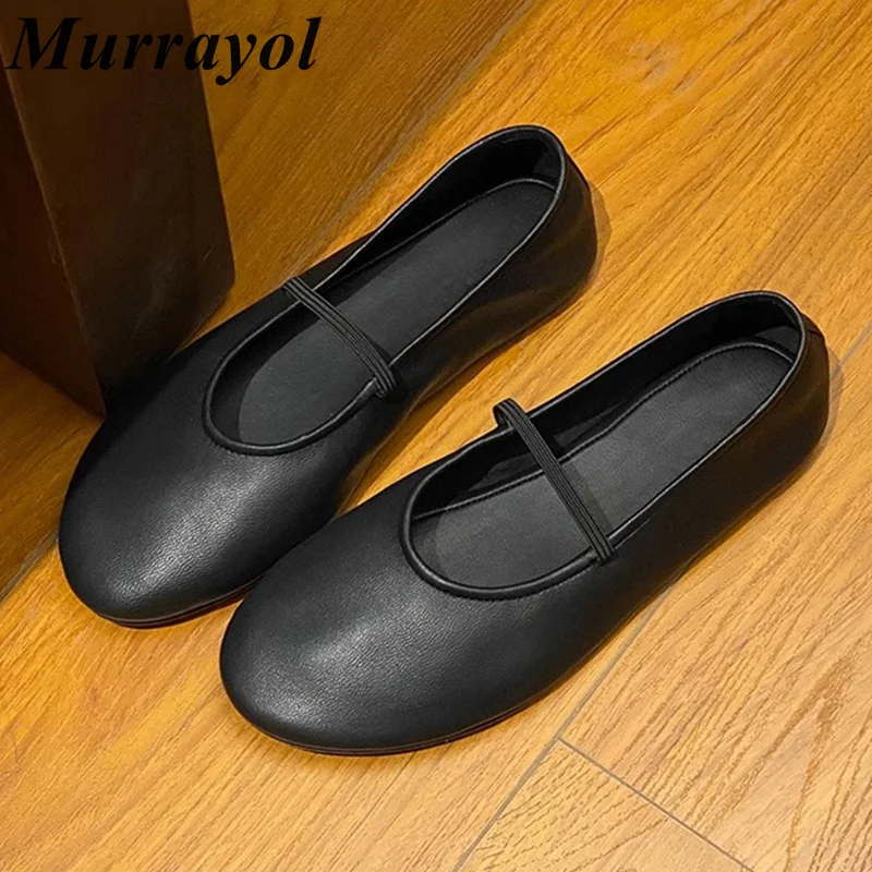 

Round Toe Elastic Band Mary Jane Shoes Women's Shallow Mouth Flat Shoes Spring Autumn Soft Sole Ballet Shoes Lazy Loafers