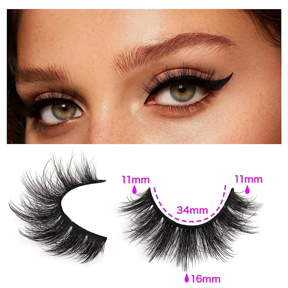 14 Pairs Wispy Mink Lashes Fluffy Eye Lashes Natural Look 5D Volume 16mm Fake Eyelashes Pack