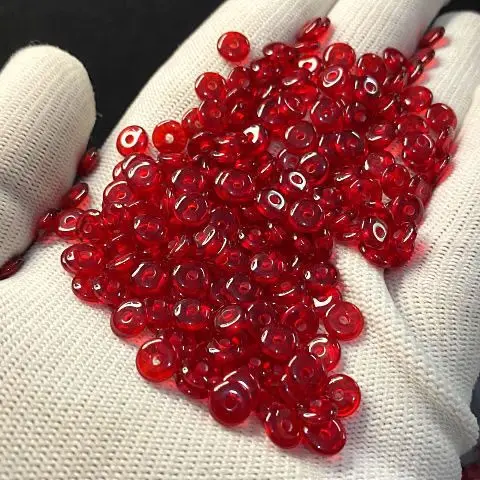 

100pcs 8MM Genuine Amber Spacer Beads Blood Amber Round Discs DIY Jewelry Making Supplies