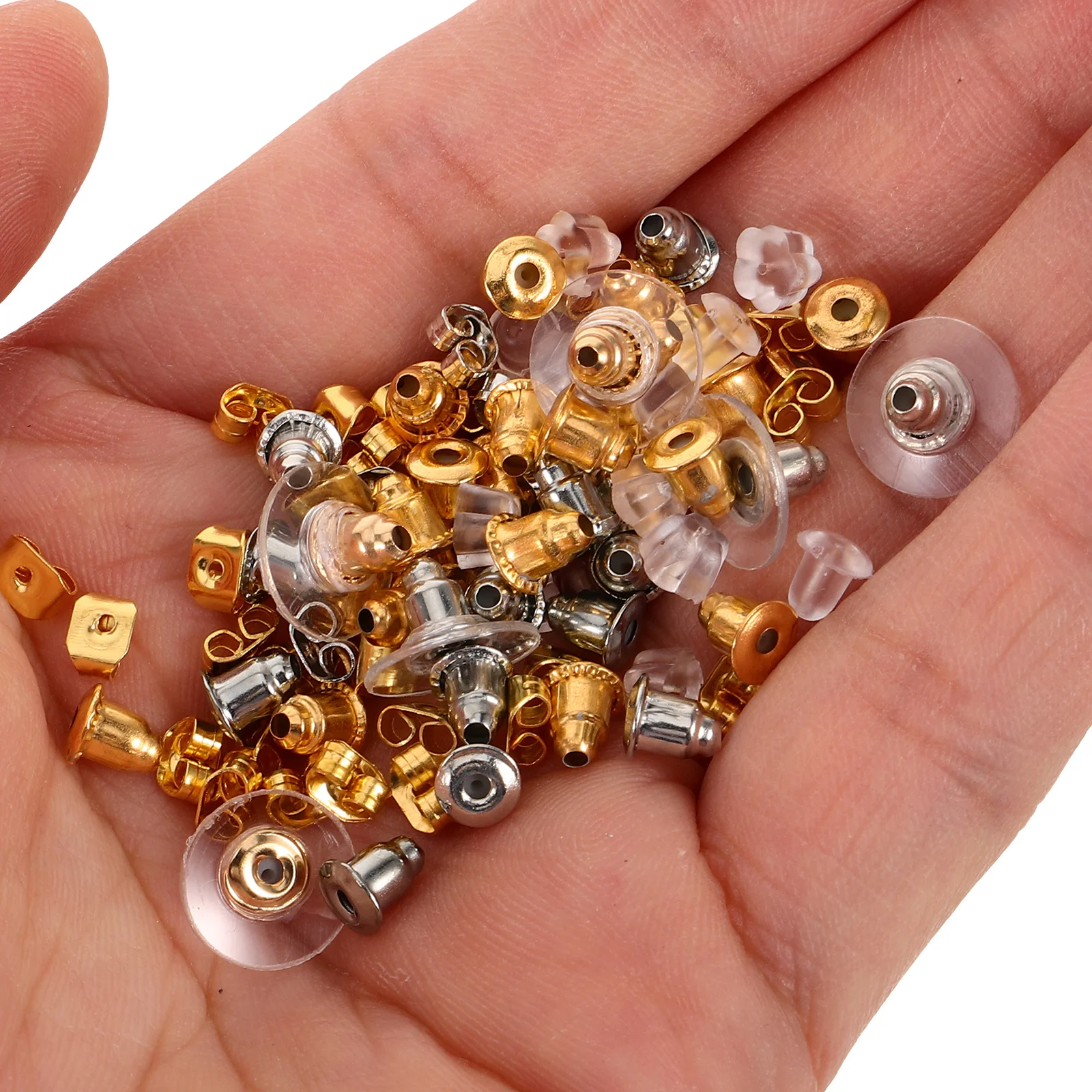 

1 set Locking Earring Backs Plastic Metal Replacement Secure Stopper For Studs Women Pierced Earrings Accessories Durable Diy