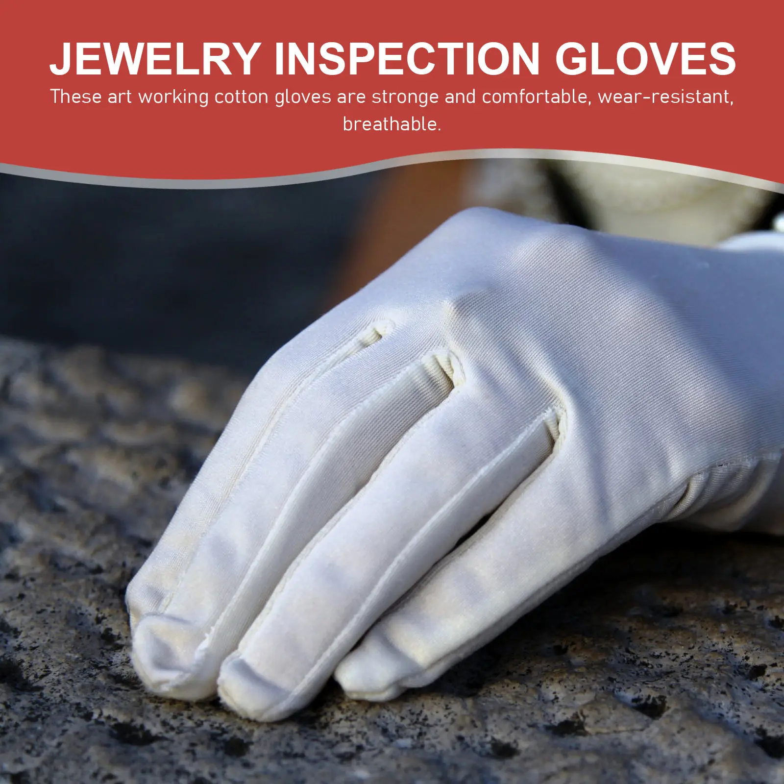 

6Pairs Cotton Jewelry Gloves for Coin Handling Art Handling Product Inspection Fingerprint-Free Protection Comfortable