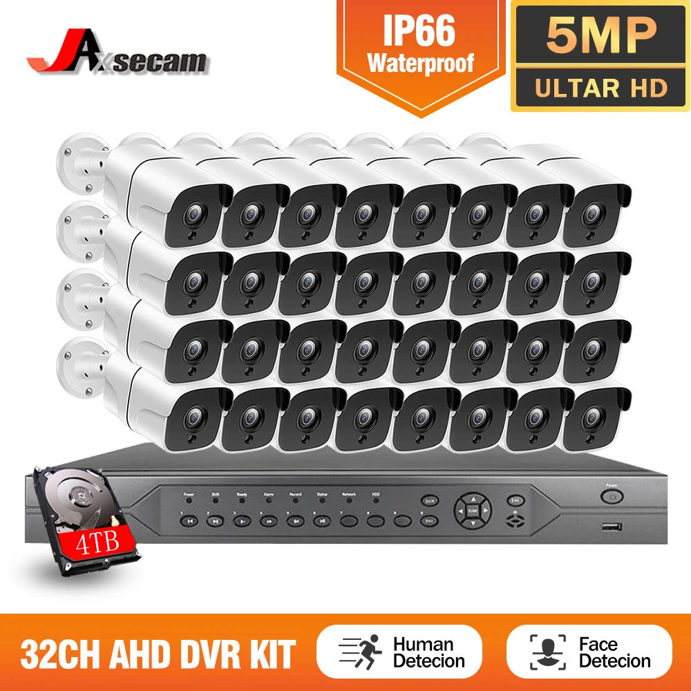 HD 32 Channel 2MP 5MP AHD DVR Kit 5MP Video Surveillance Security Outdoor Indoor Waterproof CCTV Camera System 32CH DVR System