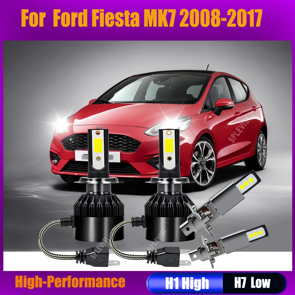 

H7 H1 White Car LED Headlight High Low Bulbs 9V-16V DC 12000lm/pair For Ford Fiesta MK7 2008 2009 2010 2011 2012 2013 2014-2017