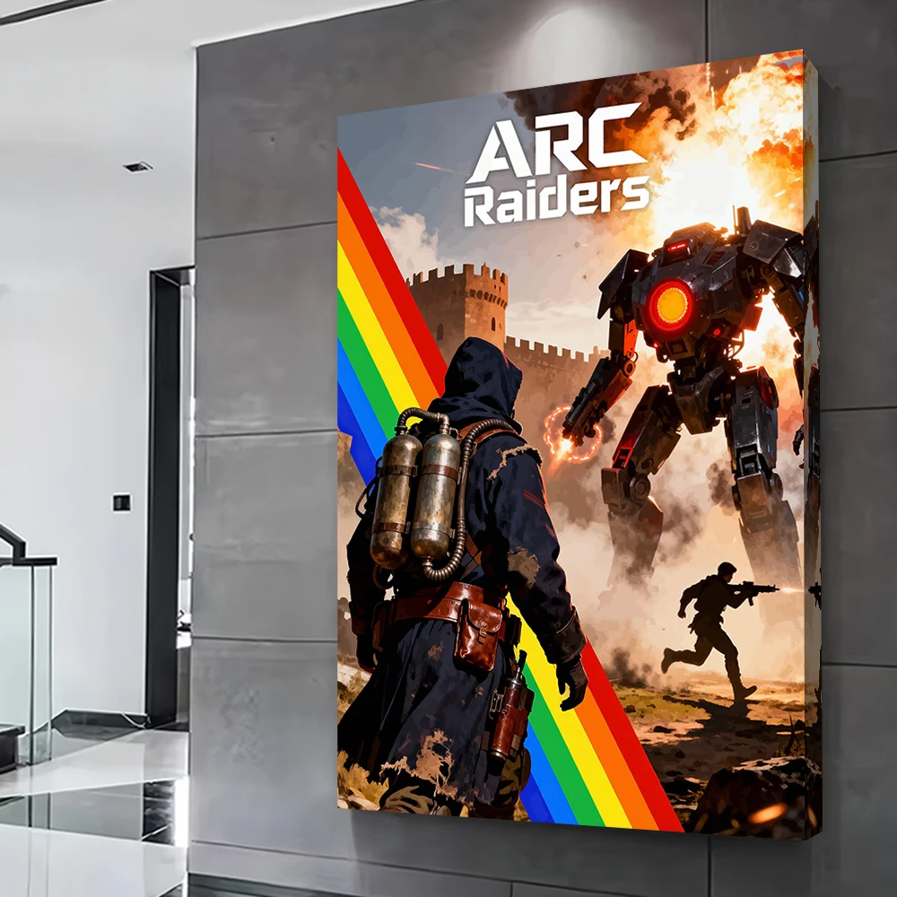 Arc Raiders: Futuristic Battle Scene Poster Customizable Printed Canvas Painting for Pictures Wall Art Luxury Decoration Home