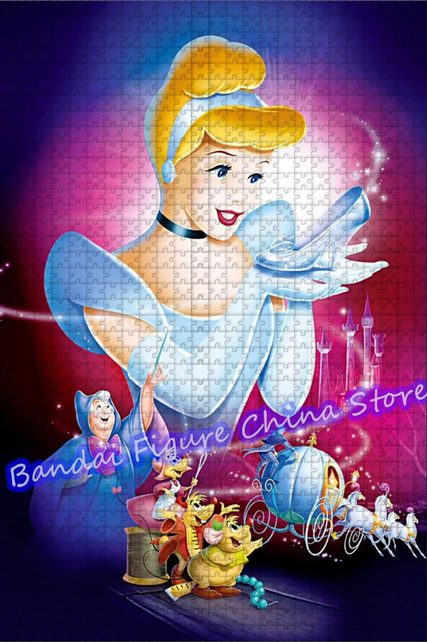 Cartoon Cinderella Jigsaw Puzzles for Kids Toys Disney Princess Movies Print 300/500/1000 Pieces Puzzle Birthday Christmas Gifts