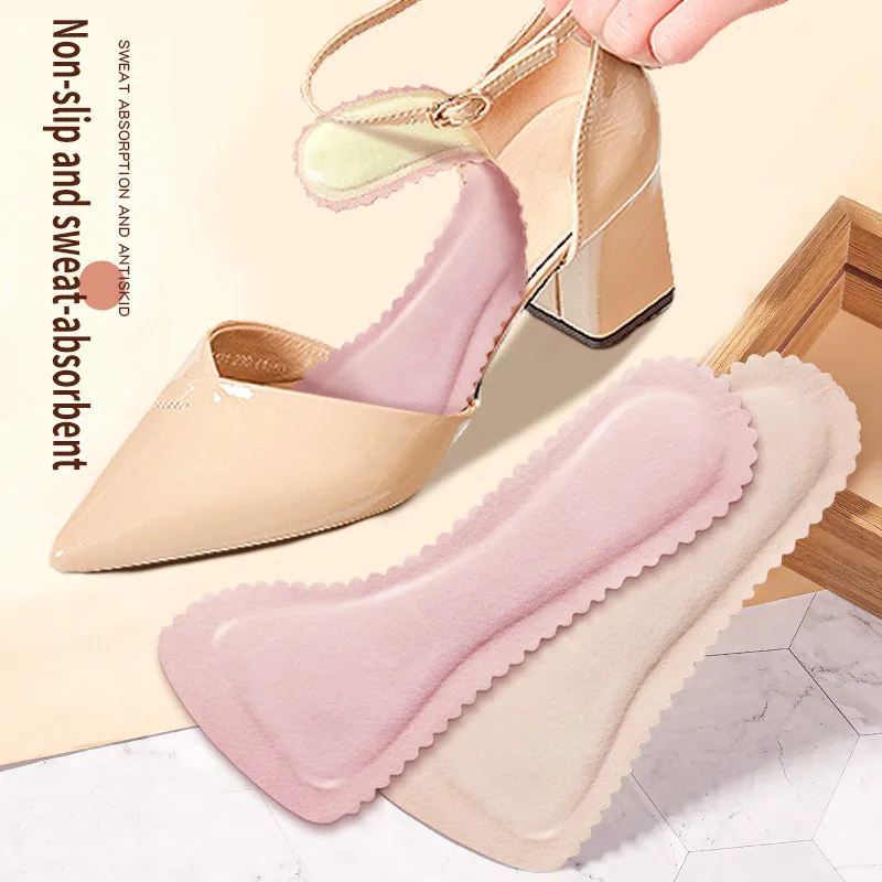 Sandals Insoles Self-adhesive Non-slip Women Shoes Pads Breathable High-heeled Shoe Soft Cushion Sole Stickers Seven-point Pads