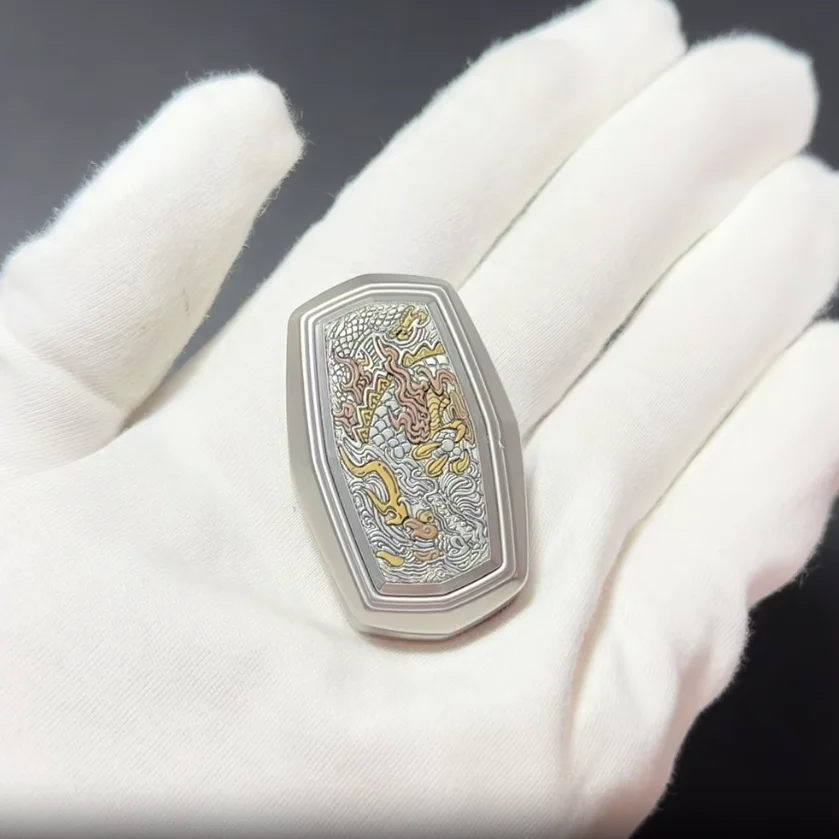 

Б/у EDC Утренняя поговорка Guardian of the Year of the Loong Игрушка для декомпрессии с гравировкой из нержавеющей стали