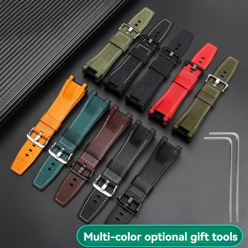 Per Casio G-SHOCK GST-S130/S110/S120/W130L/B100/W300 gsr-b100 cinturino per orologio da uomo in nylon di vacchetta italiana