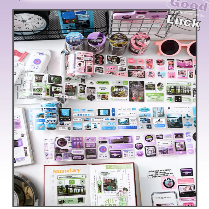 DIY Decoration Sticker Tape Student Hand Account Make Scrapbook Journal Notebook  School Supplies Collage Stationery Tapes