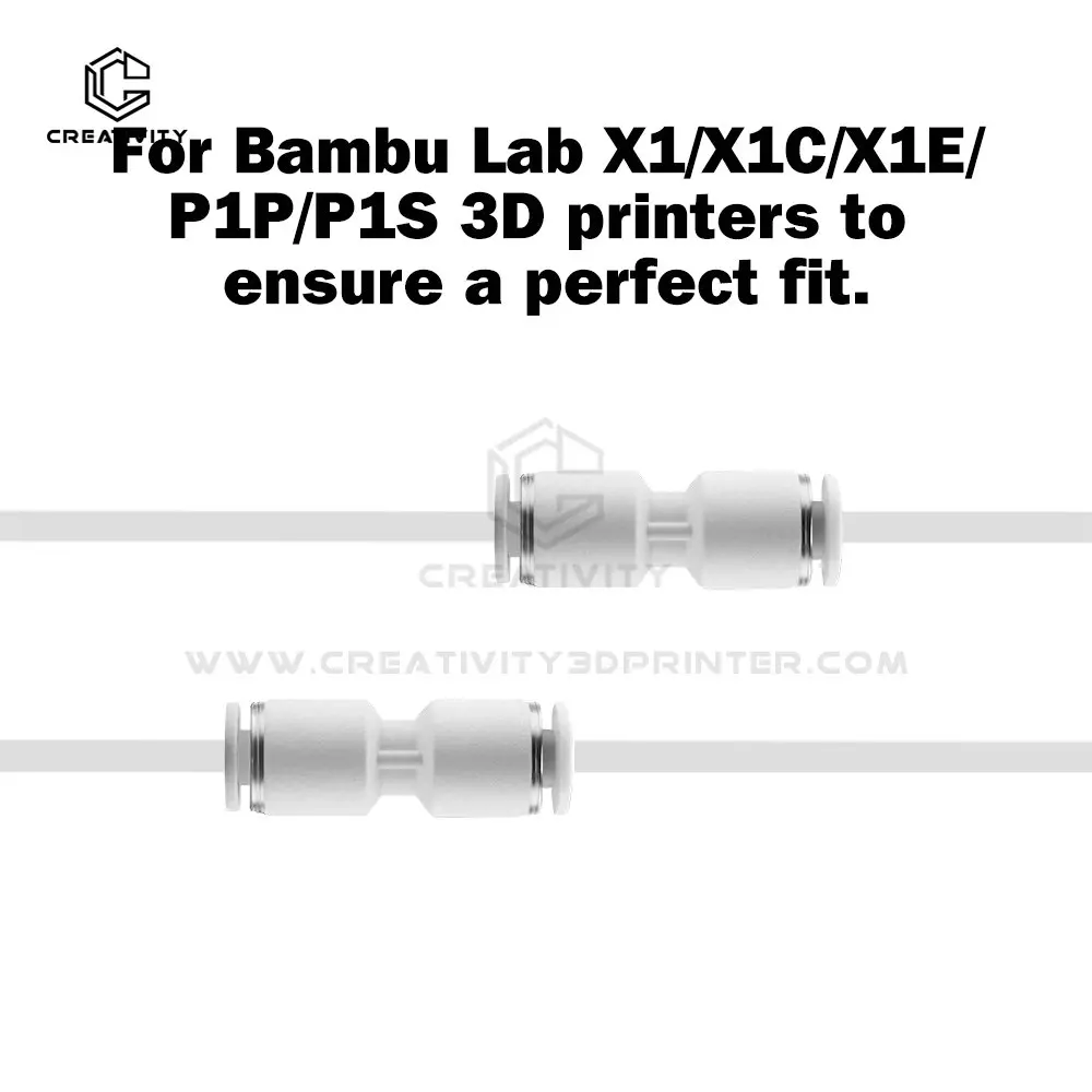 

Для Bambu Lab X1 X1C P1P P1S 1,75 мм Пневматический фитинг из ПТФЭ, трубчатый соединитель, экструдер накаливания, быстрый прямой разъем