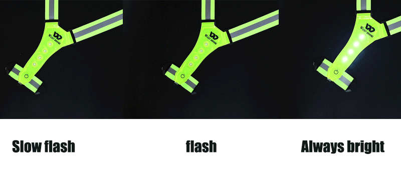 WEST BIKING Reflektierende LED-Lichtweste, USB-Aufladbar, 3 Modi Einstellbar, Nachtlauf- und Fahrrad-Sicherheitsausrüstung für Männer und Frauen – Detail 7