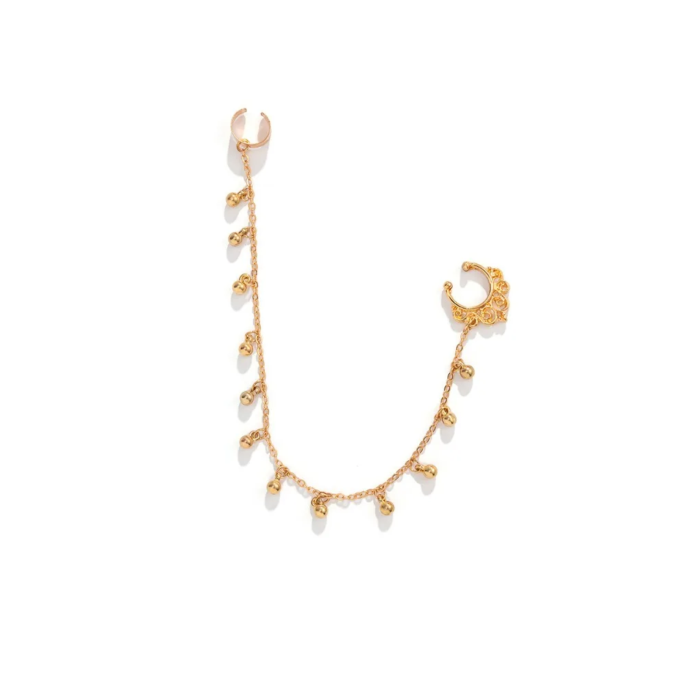 Nueva Joyería de Moda para Piercing, Clip de Nariz Punk con Cadena de Borla de Mariposa y Perlas de Imitación para Mujer, Estilo Personalizado