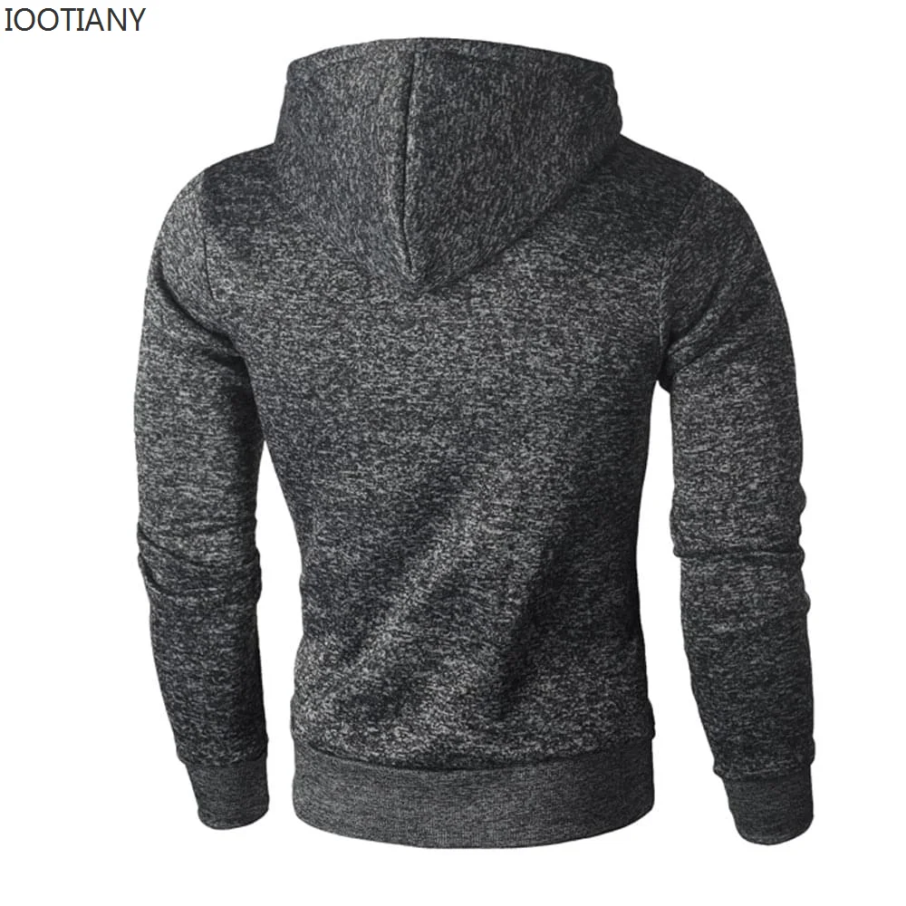 2023 Autumn/Winter Solid Color Polar Fleece Sweatshirts Casual Sweatshirt Men Long Sleeve Hooded Pullover Male Sportswear Tops