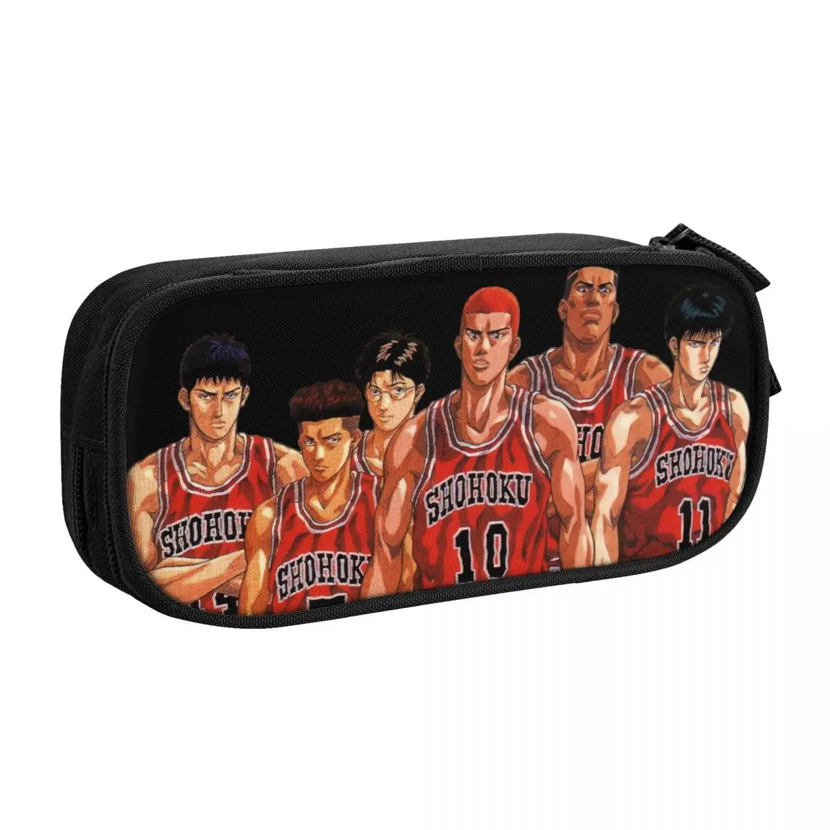 Custom Cartoon Basketball Anime Slam Dunk Kawaii Pencil Case Boy Girl Large Storage Pencil Bag Pouch Students Stationery