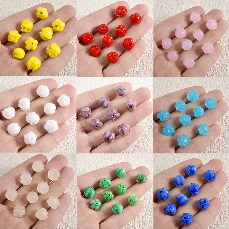 

9-Color Clock Orchid Glass Spacer Bead Lighting Bead Accessories Handmade Diy Crafts Necklace Earring Bracelet Glass Loose Beads