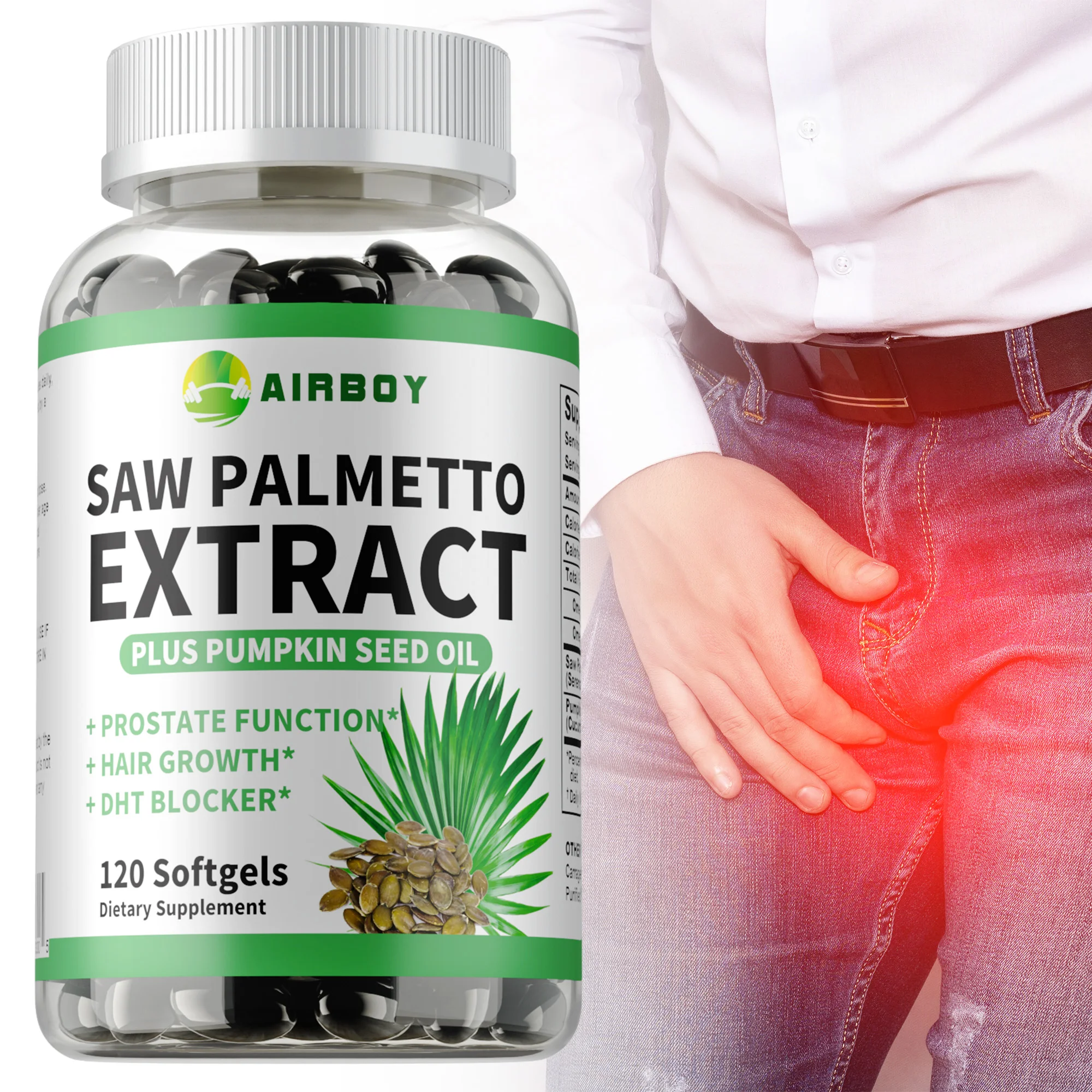 

Saw Palmetto - Reduce Frequent Urination, Prostate Support, Prevents Hair Loss, Urinary Tract Health, Promotes Hair Growth