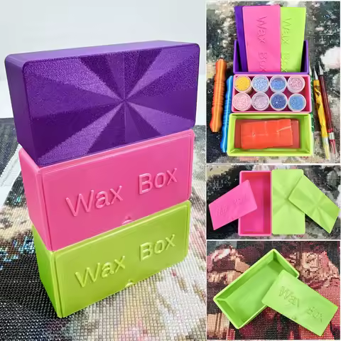 DIY Craft 3D Diamond Painting Wax Box with Lid Embroidery Diamond Painting Pen Containers Colorful Plastic Pencil Case