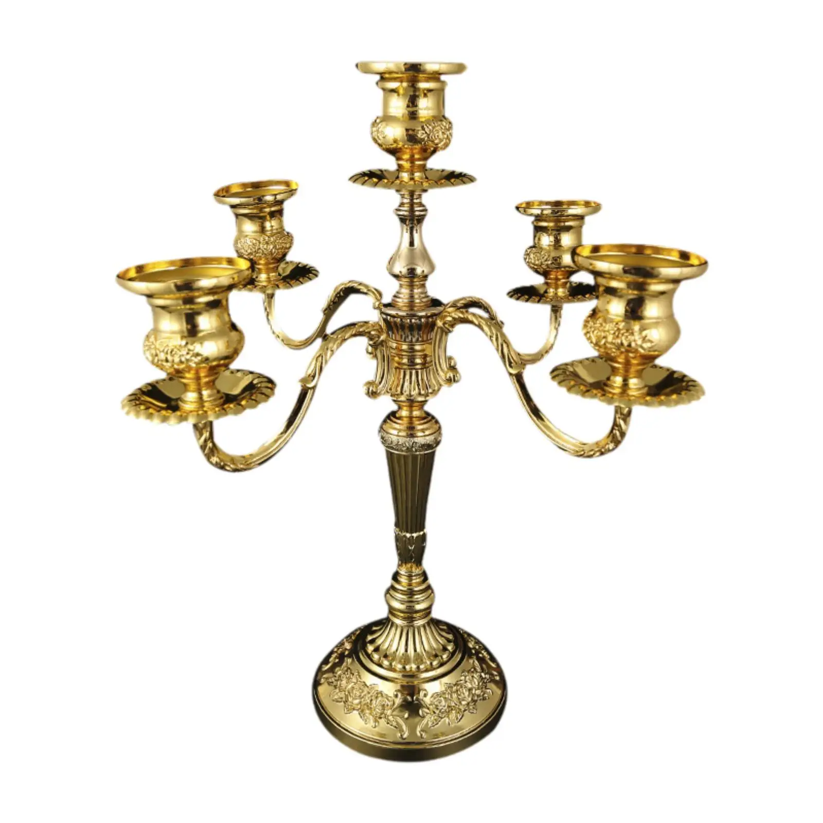 Candle Holder 5 Arms Decoration Table Centerpiece Metal Candelabra for Banquet