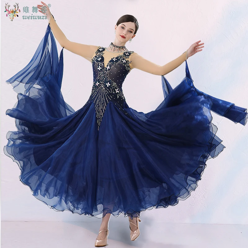 

Graceful V Neck Fluffy Hemline Standard Ballroom Dress For Ballroom Dance Competition Dress For Dancing Clothes Rumba Dance Wear