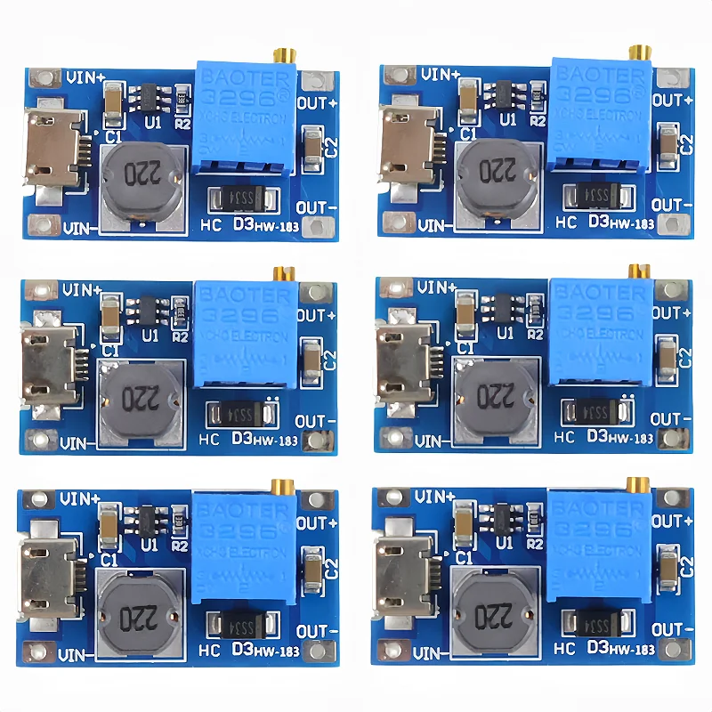 MT3608 DCDC Module Micro/Type-c Step Up Converter Booster Power Supply Module MAX Output 28V 2A for Diy Kit