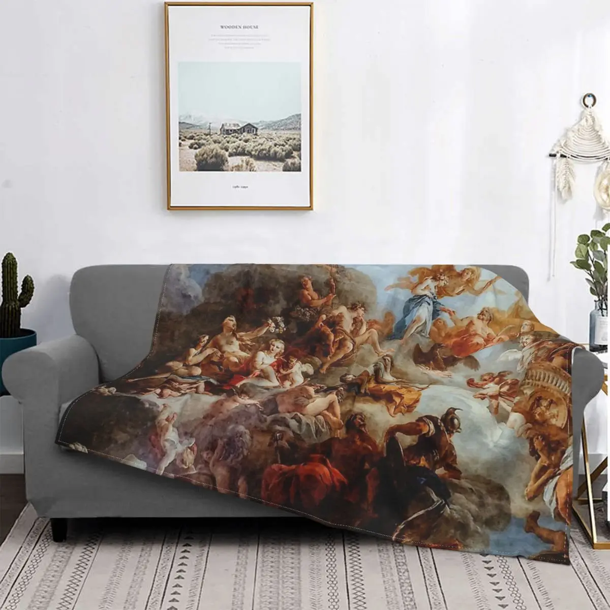 Versailles Blanket Ancient Greek Mythology Fleece Velvet Breathable Lightweight Thin Throw Blankets For home Plush Thin Quilt