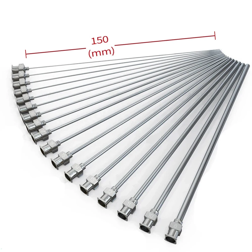 

150mm Stainless Steel Dispensing Needle Industrial Metal Syringe Tip Nozzle for Glue Flux Oil Adhesive Refilling Precision Fluid