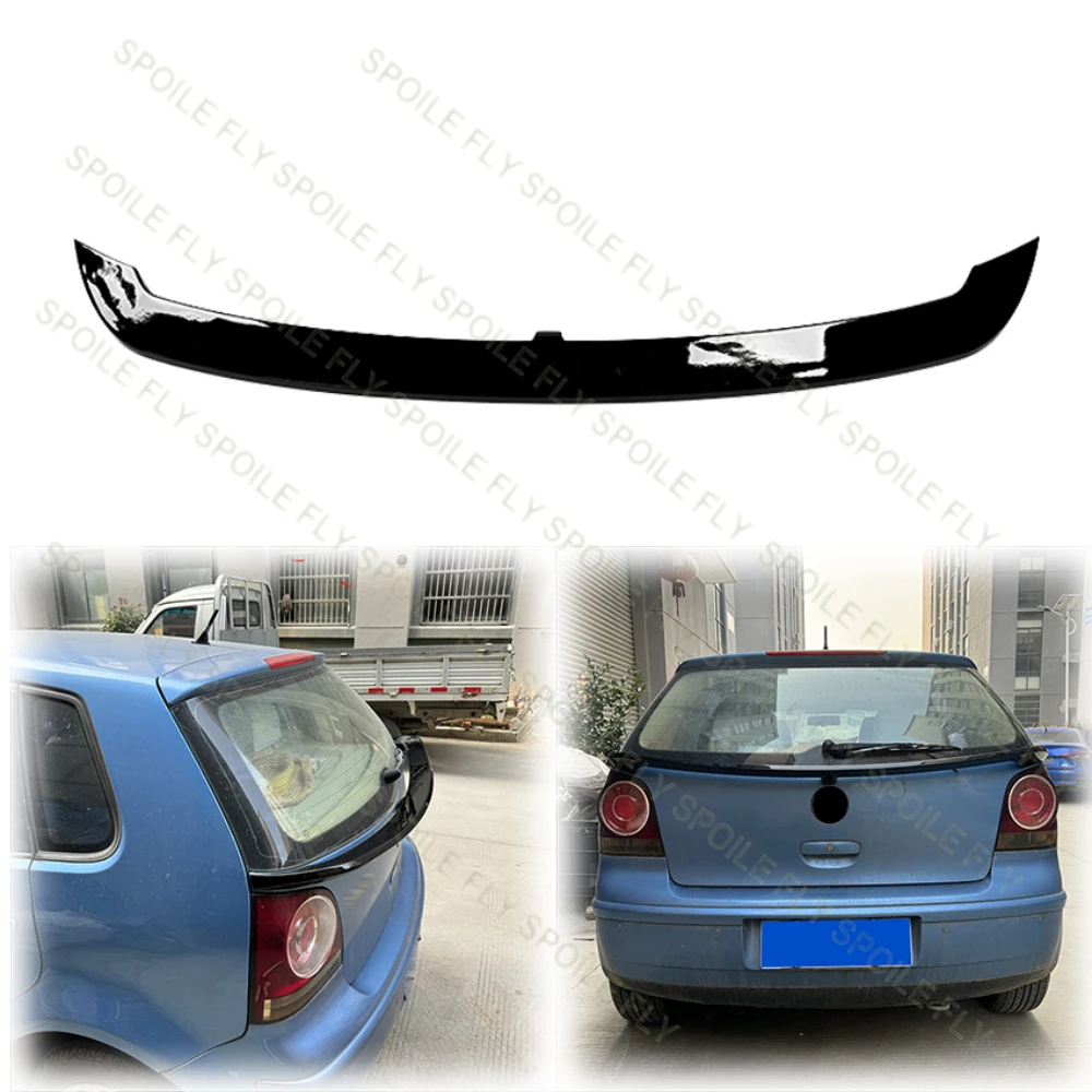 2003 To 2008 New Design For Volkswagen VW polo MK4 9N 9N3 Rear Spoiler Mid Wing Lip  ABS Tail Trunk Body Kits Trim Gloss Black