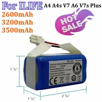 14.8V 2600mAh/3200mAh/3500mAh Lithium Battery for ILIFE A4 A4s V7 A6 V7s Plus Robot Vacuum Cleaner INR18650 M26-4S1P Battery