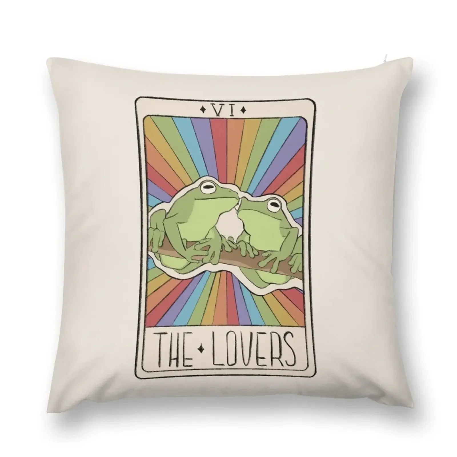 

The Lovers pride frog tarot card Throw Pillow pillows decor home Pillow Cover pillow