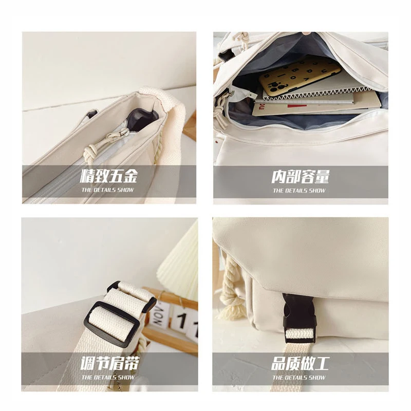 Game Genshin Impact Wanderer Zhongli Cosplay Costume Bag Cloth Cartoon Bag Campus Student Messenger Bag Newly Furina xiao