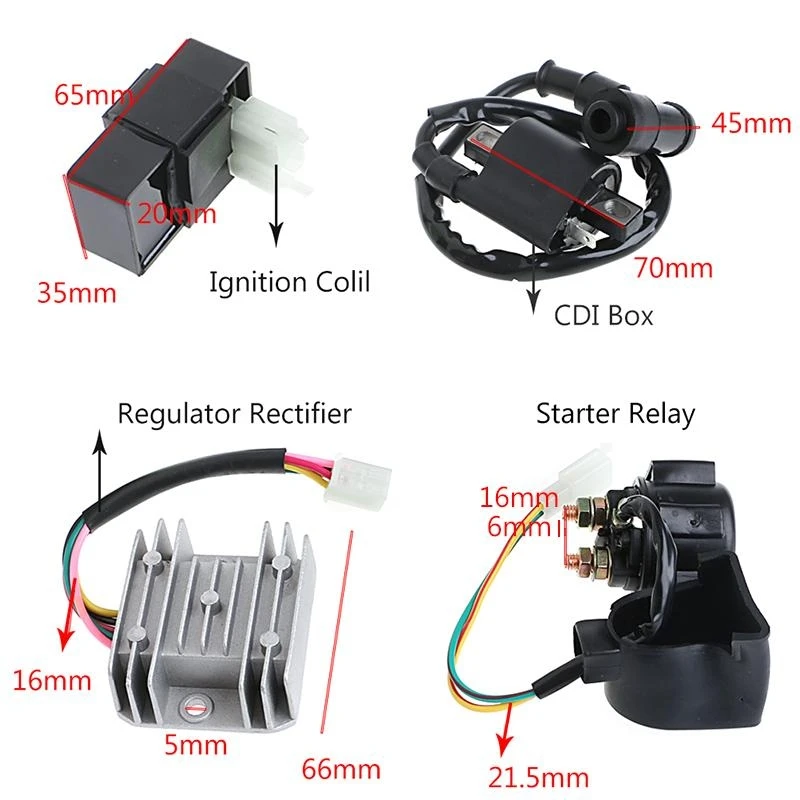 

124B Regulator Rectifier Ignition Coil CDI for Chinese ATV Quad 150 200 250