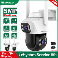 Vstarcam 5MP HD Dual Lens 2.4G WiFi + RJ45 Color Night Vision AI Detection Audio Surveillance CCTV Security Protection PTZ Cam