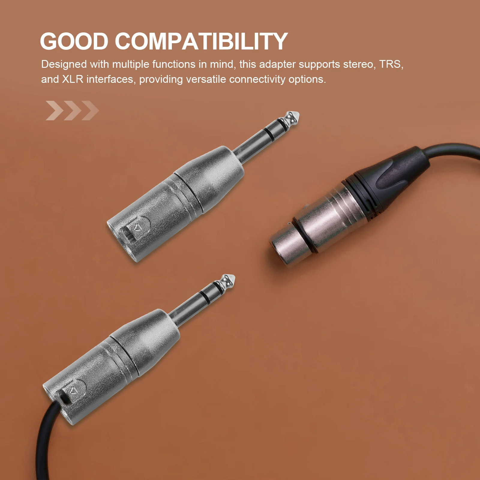 

4Pcs Metal 1/4 Trs to Audio Adapter Stereo Mixer Amplifier Connector
