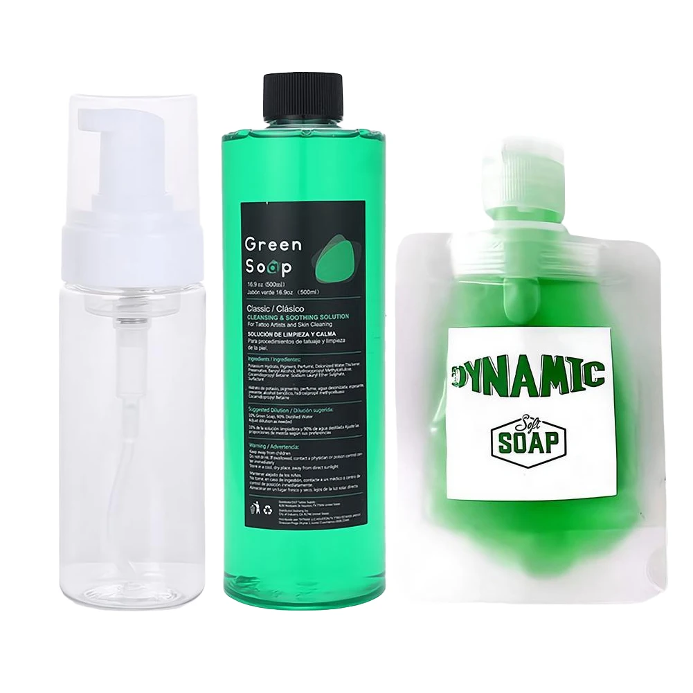50/500ML Tattoo Green Soap High Concentration Original Liquid Cleaning Liquid Foam Rich with Foaming Bottle 200ml for Clean Skin