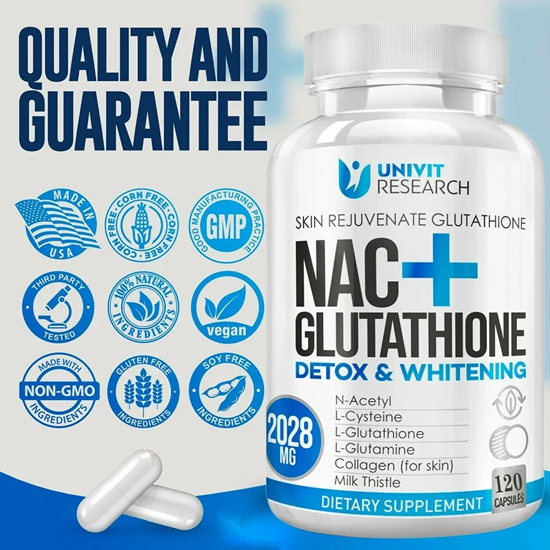 NAC+ Glutathione Detox and Brightening - Antioxidant Glutathione Levels, Immune System, Liver & Detoxification, Cellular Health