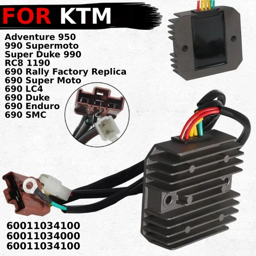 OEM: 60011034100 Piezas rectificadoras del regulador de voltaje de la motocicleta 12V para KTM 990 Supermoto SM Super Duke 990 690 Duke 690 Enduro