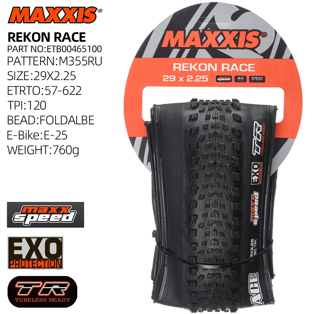 MAXXIS REKON RACE XC AM FR MOUNTAIN BICYCLE TIRE OF MTB BIKE TYRE TUBELESS FOLDABLE BEAD