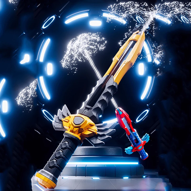 جديد سحب ما يصل مدفع المياه السيف لعبة مدفع المياه دليل مدفع المياه السيف بخ بندقية الصيف الأطفال في الهواء الطلق لعب المياه لعب الاطفال هدية