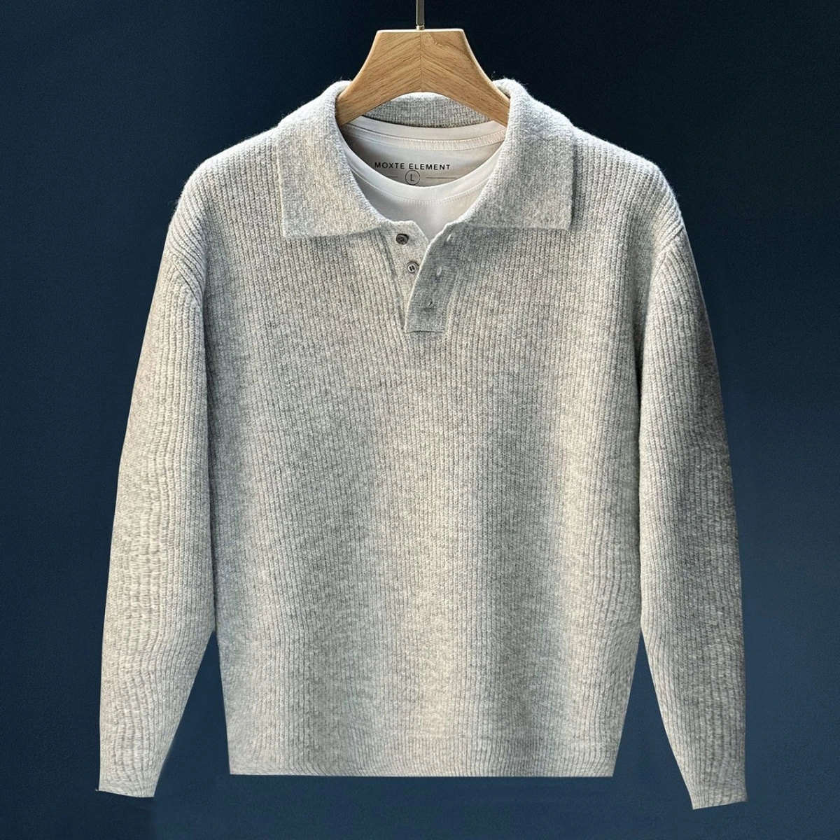 

Casual Japanese Sle Knitted Sweater Men's Collared Long Sve Pure Color Thin Stripe Versatile Comfortable Winter Faion