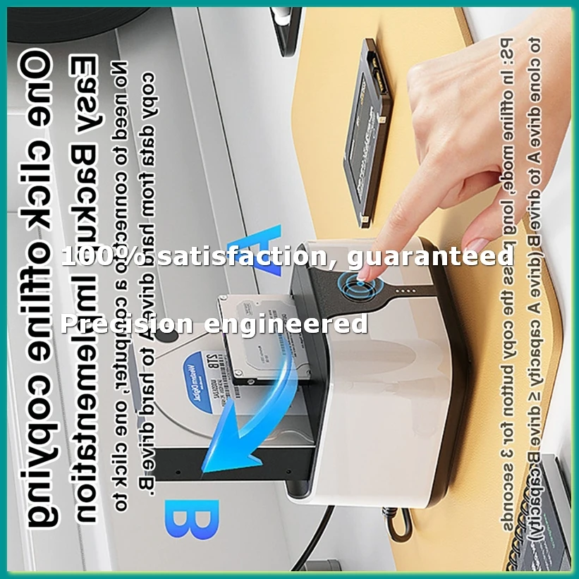 

Док-станция для HDD с двумя отсеками, клонирование в один клик, SATA-USB 3.0, для SSD/HDD 2.5/3.5 дюймов, EU Plug-A86Z