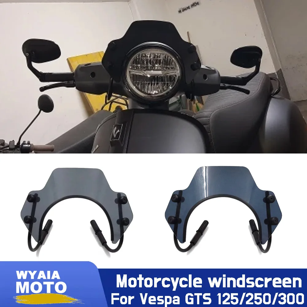 For Vespa GTS 125 GTS 250 GTS 300 GTS Super 125-300 Fly screen GTS300 GTS250 GTS300 Motorcycle Windshield  Flyscreen Windscreen