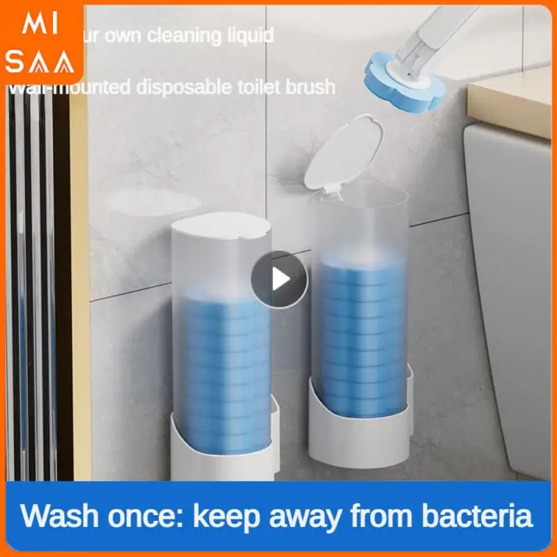 Toilet Brush Wall-mounted Brush Transparent Sponge Cleaning Brush Set Disposable Clean Modern Minimalist Bathroom Products