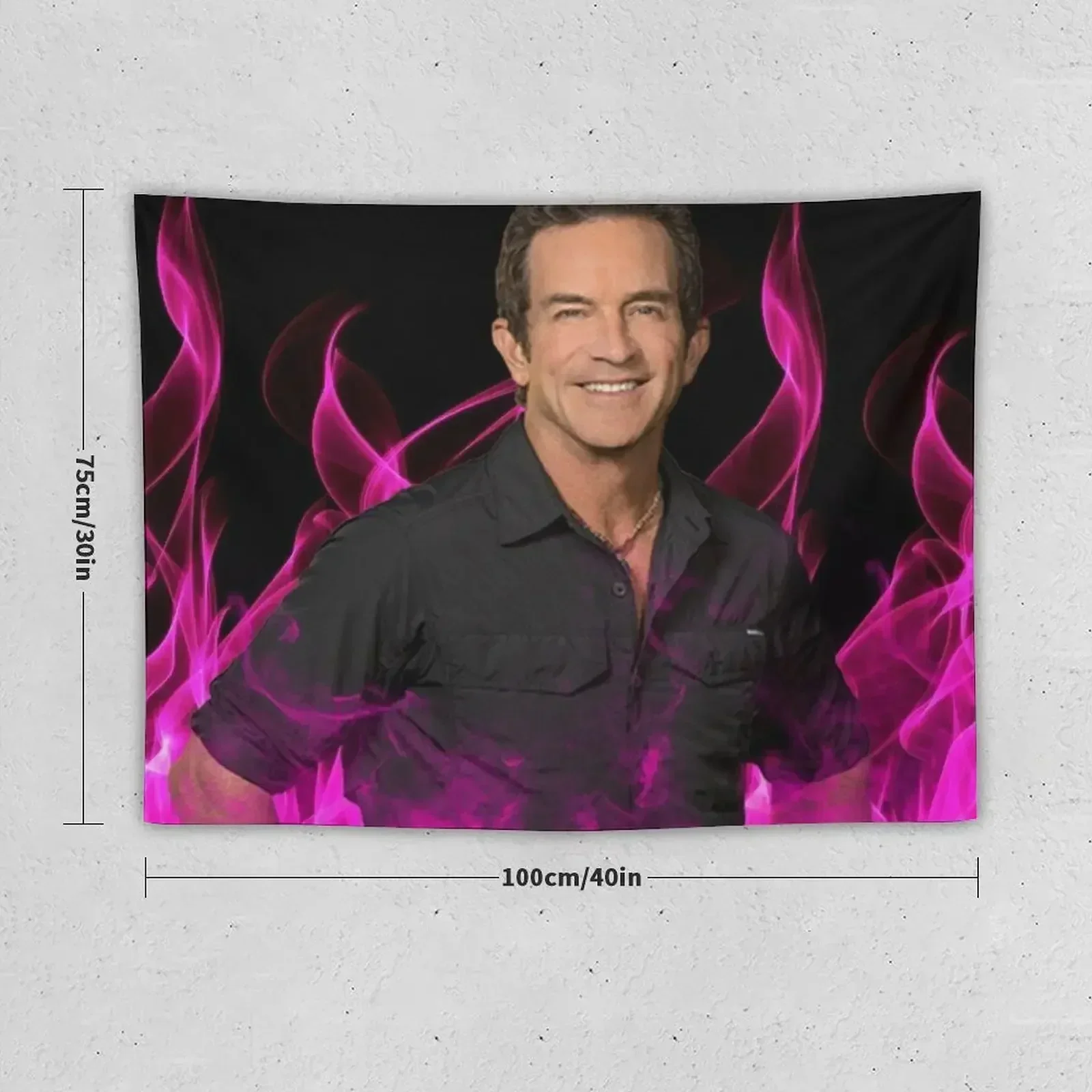 Jeff Probst Survivor Pink Fire Tapestry Home Decoration Cute Room Decor Room Decoration Aesthetic Outdoor Decor Tapestry