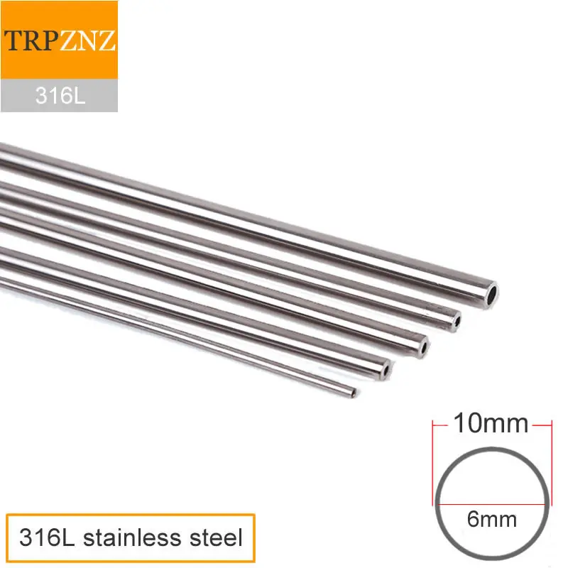 

316L stainless steel tube 10x2 OD10mm wall 2mm polished inside and outside Sanitary pipe laboratory food Gas transmis