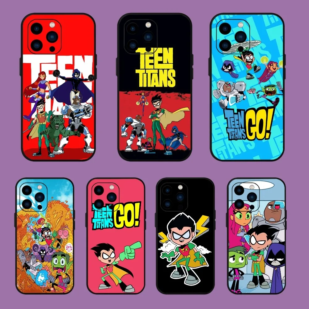 Teen Cartoon T-Titans Phone Case For iPhone 13 14 15 11 12 Mini Pro Max Transparent Shell