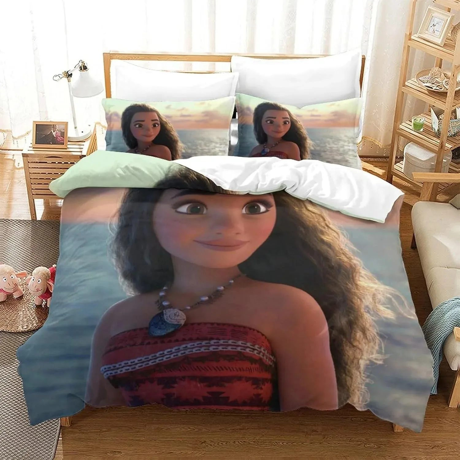 Hot Sale Moana Bedding Set,Girls Boys Adult Single Twin Queen Size,Duvet Cover Pillowcase Bedding